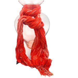 Imported 🧣Orange w/ Flower Design Scarf